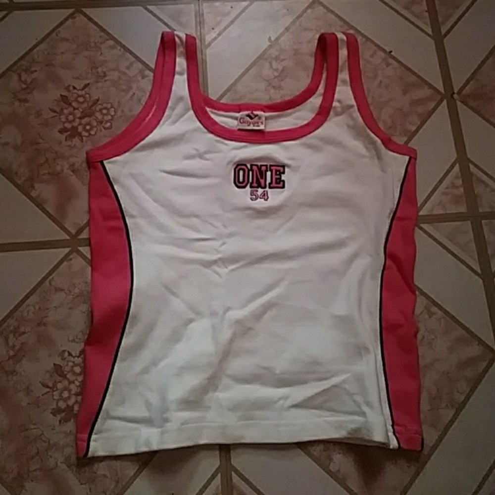 Small Goyos's Pink and White Women Tank top (used)